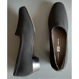 SAS Lucia Slip On Black Heels, Shoes Crafted in Tuscany Italy Black Size 75, New
